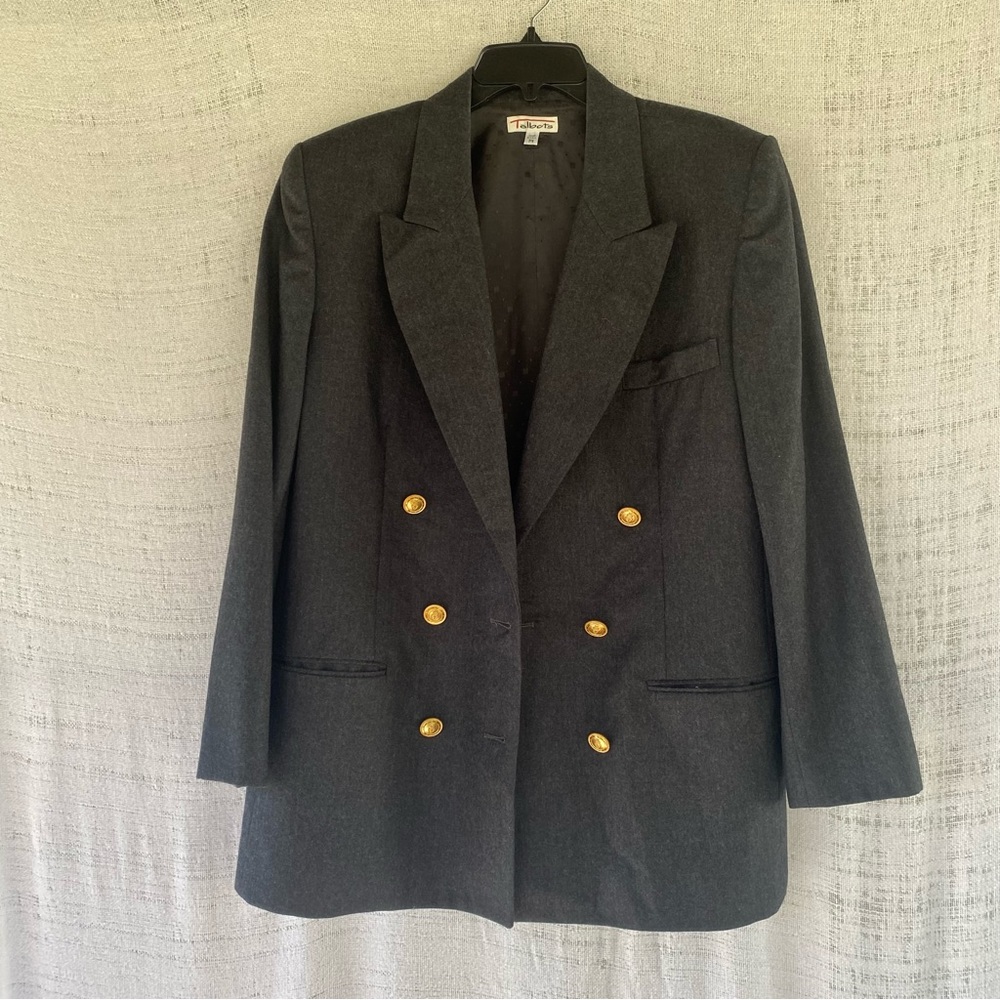 Talbots Structured Gray Wool Doublebreasted Blaze… - image 3